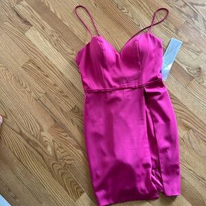 Hot pink IEENA for MacDuggal romper cocktail dress